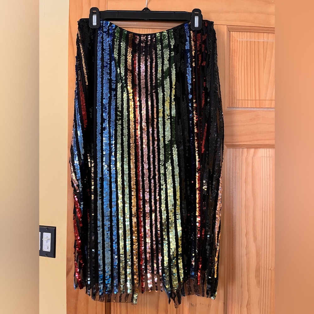 Black and Multicolor Sequin Skirt
